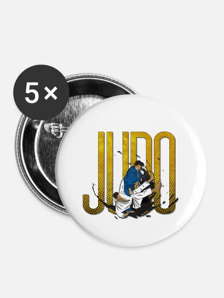 Judo - Buttons klein 25 mm (5er Pack) - Weiß