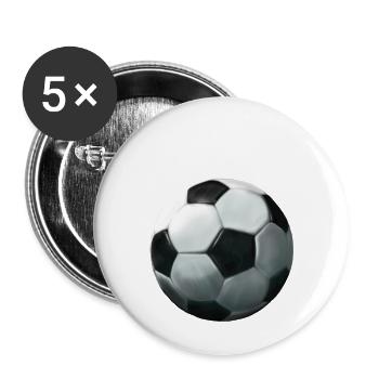 Fußball - Buttons klein 25 mm (5er Pack) - Weiß - Vorne
