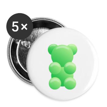Gummy bears green - Buttons small 1''/25 mm (5-pack) - white - Front