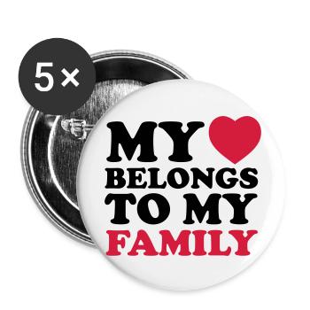 MHBTM family - Lot de 5 petits badges (25 mm) - blanc - Devant