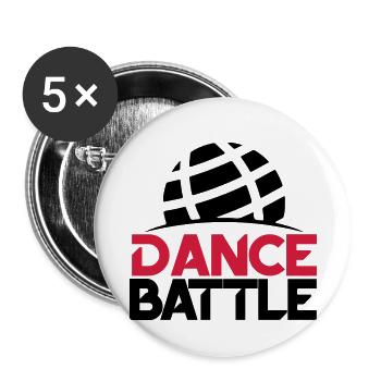 World Dance Battle - Chemise de danse - Lot de 5 petits badges (25 mm) - blanc - Devant