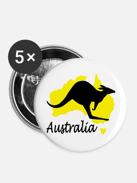 australia australien - Buttons klein 25 mm (5er Pack) - Weiß