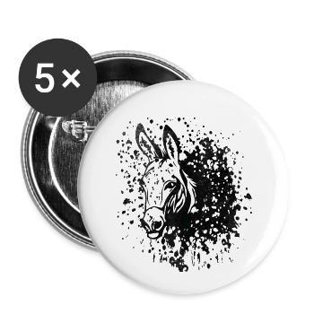 Donkey ink stain - Buttons small 1''/25 mm (5-pack) - white - Front