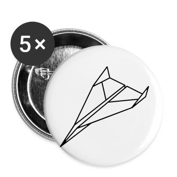 avion_ en_ papier_a1 - Lot de 5 petits badges (25 mm) - blanc - Devant