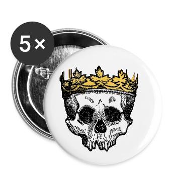 Crown Skull - Lot de 5 petits badges (25 mm) - blanc - Devant