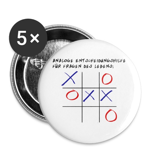 Tic-Tac-Toe - Buttons klein 25 mm (5er Pack)