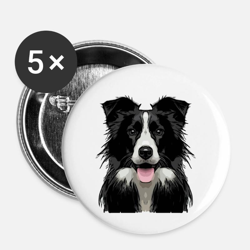 border1 1 - Lot de 5 petits badges (25 mm) - blanc