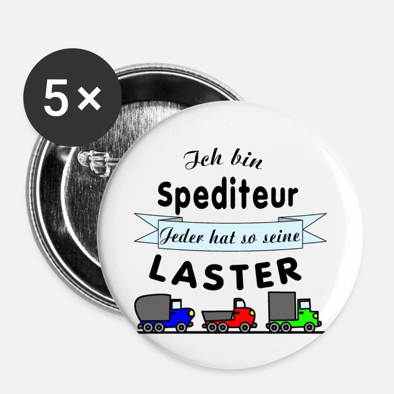 Freight Forwarder - Freight Forwarding - Buttons small 1''/25 mm (5-pack) - white