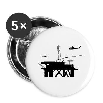 Ein riesige Bohrinsel im Meer - Buttons klein 25 mm (5er Pack) - Weiß - Vorne