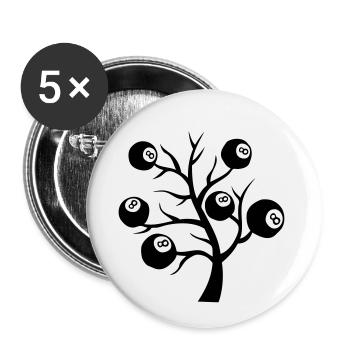 billiard tree ball branch - Buttons small 1''/25 mm (5-pack) - white - Front