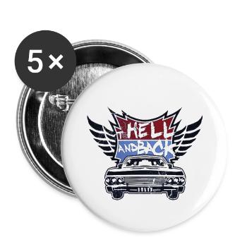 en enfer et retour - Lot de 5 petits badges (25 mm) - blanc - Devant