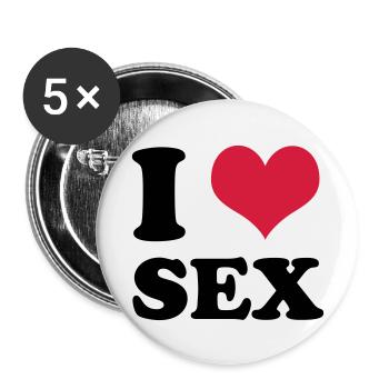 j'aime le sexe - Lot de 5 petits badges (25 mm) - blanc - Devant