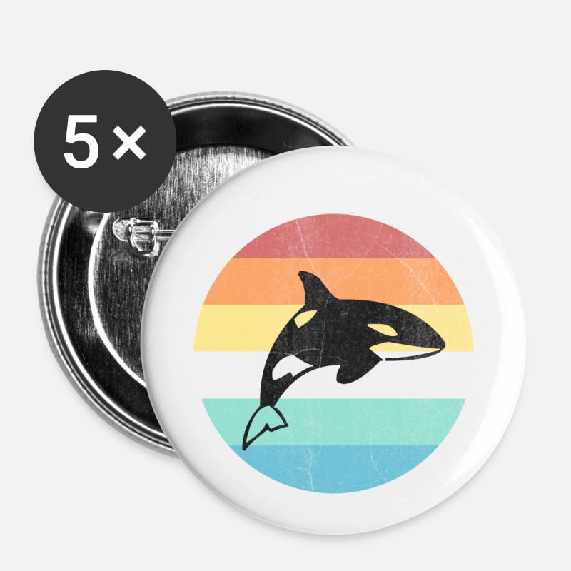 whale - Buttons small 1''/25 mm (5-pack) - white