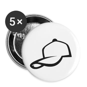 Cap Lover Scwarz - Buttons klein 25 mm (5er Pack) - Weiß - Vorne