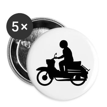 Fahrzeug - Simson Schwalbe - Buttons klein 25 mm (5er Pack) - Weiß - Vorne