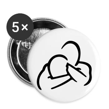 brazilian jiu jitsu bjj rear naked choke - Buttons small 1''/25 mm (5-pack) - white - Front