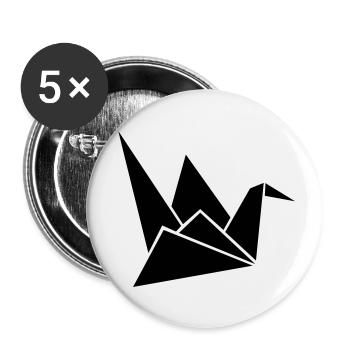 origami kranich - Buttons klein 25 mm (5er Pack) - Weiß - Vorne