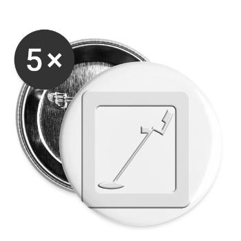 Icon metal detector for pacific and treasure hunt - Buttons small 1''/25 mm (5-pack) - white - Front