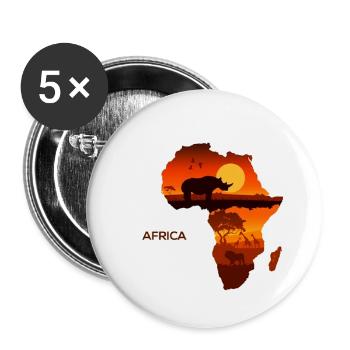 Afrique - Lot de 5 petits badges (25 mm) - blanc - Devant