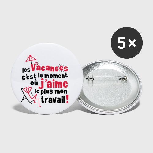 Vacances - Lot de 5 petits badges (25 mm)