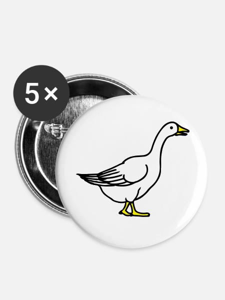 goose - Buttons klein 25 mm (5er Pack) - Weiß
