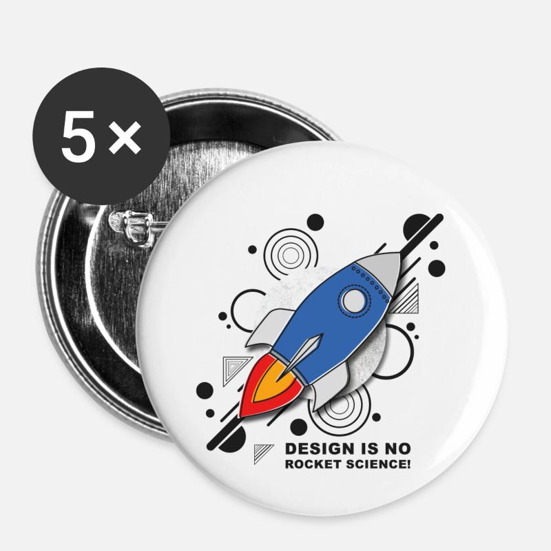 Design is no Rocket Science Number 3 - Buttons small 1''/25 mm (5-pack) - white
