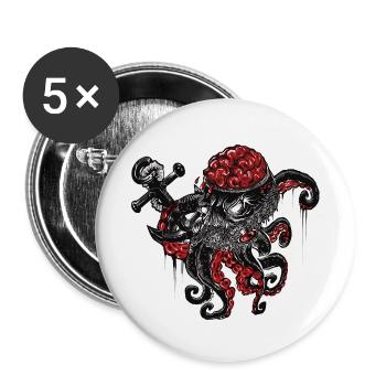 octopus - Buttons small 1''/25 mm (5-pack) - white - Front
