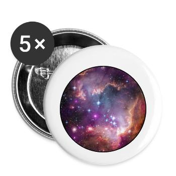Galaxy - Space - Stars - Cosmic - Art - Universe T - Lot de 5 petits badges (25 mm) - blanc - Devant