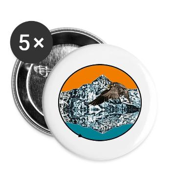 falcon mountain blue orange - Buttons klein 25 mm (5er Pack) - Weiß - Vorne