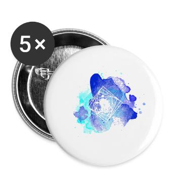 Magisches Quadrat - Buttons klein 25 mm (5er Pack) - Weiß - Vorne