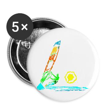 planche à voile - Lot de 5 petits badges (25 mm) - blanc - Devant