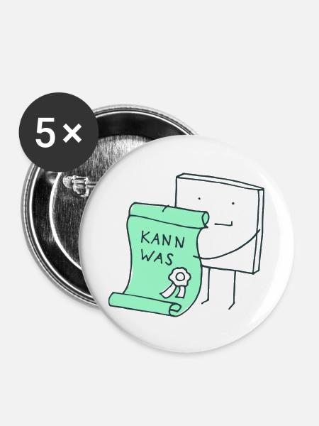Gewinner - Buttons klein 25 mm (5er Pack) - Weiß