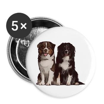 Australian Shepherd Arbeitshund für Hundeliebhaber - Buttons klein 25 mm (5er Pack) - Weiß - Vorne