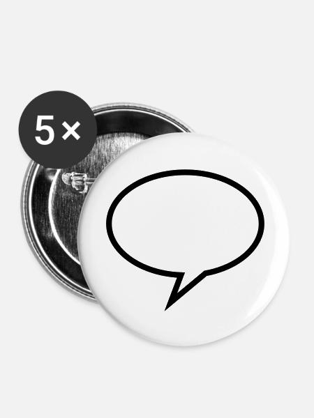 Speech Bubble - Buttons klein 25 mm (5er Pack) - Weiß