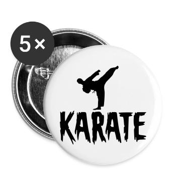 Karate-Logo - Buttons klein 25 mm (5er Pack) - Weiß - Vorne
