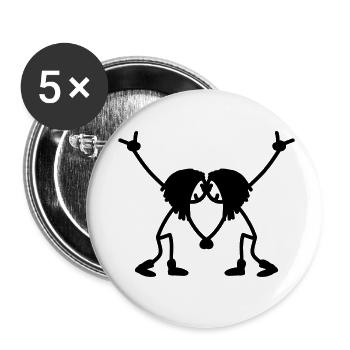 Rock Party - Buttons klein 25 mm (5er Pack) - Weiß - Vorne
