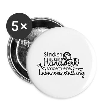 Aiguilles à laine à tricoter Craft Life Attitude w - Lot de 5 petits badges (25 mm) - blanc - Devant