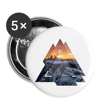 Triangle Geometry Dolomites Paysage de montagne - Lot de 5 petits badges (25 mm) - blanc - Devant