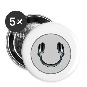 MUSIC SMILE - Buttons klein 25 mm (5er Pack) - Weiß - Vorne