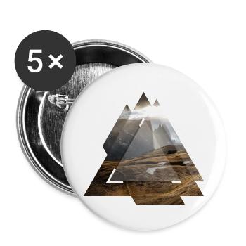 Paysage de géométrie triangle Dolomites - Lot de 5 petits badges (25 mm) - blanc - Devant