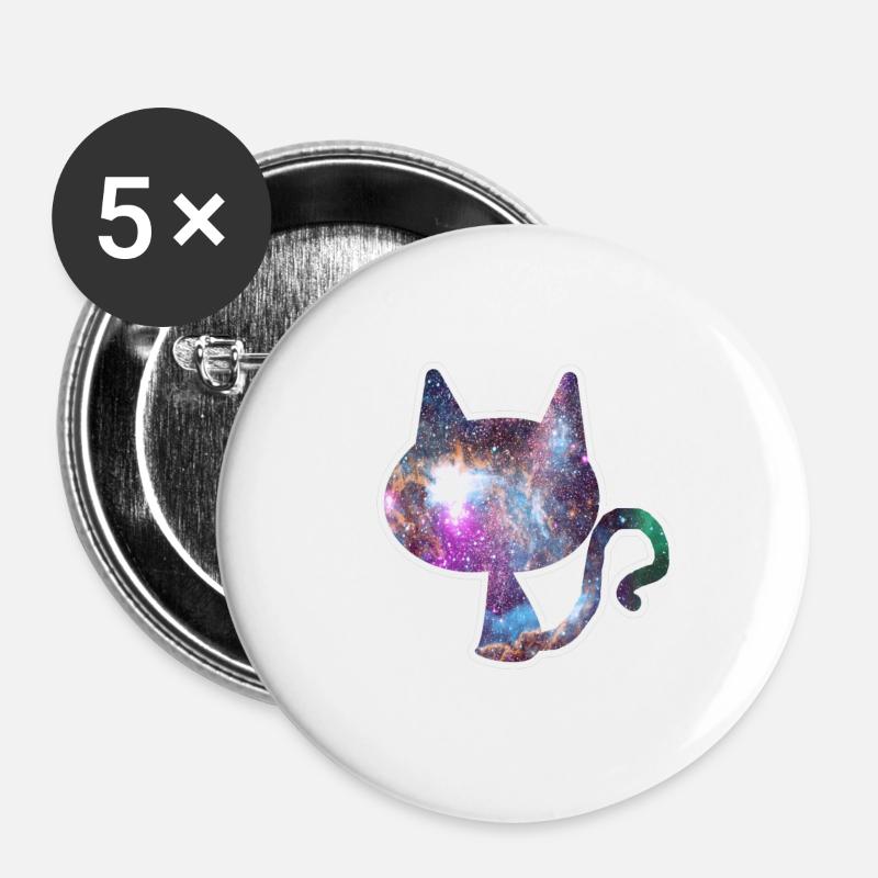 All designs universe in the cat cat owner - Buttons small 1''/25 mm (5-pack) - white