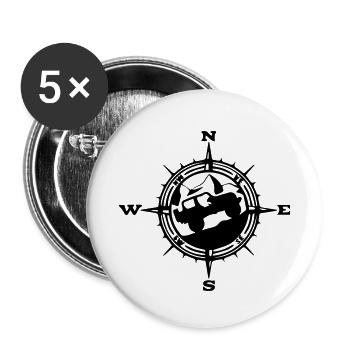 Mountain For Jeeps - Buttons small 1''/25 mm (5-pack) - white - Front