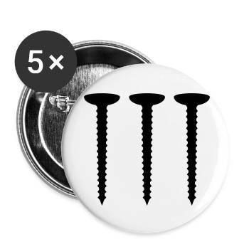 3 Screws - Buttons klein 25 mm (5er Pack) - Weiß - Vorne