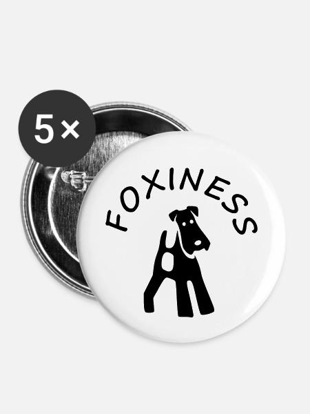 Fox Terrier Foxiness - Buttons small 1''/25 mm (5-pack) - white