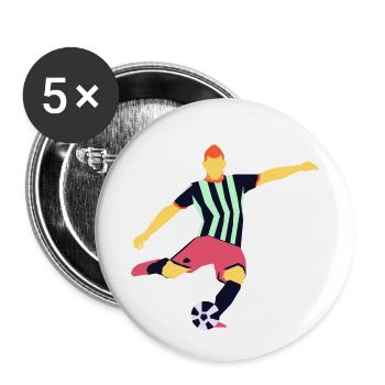 football - Lot de 5 petits badges (25 mm) - blanc - Devant
