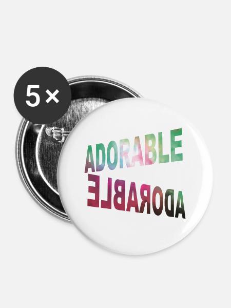 Bezaubernd Adorable - Buttons klein 25 mm (5er Pack) - Weiß