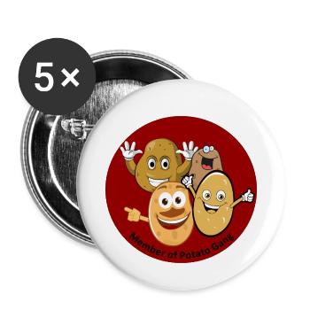 Membre d’un gang de la pomme de terre - Lot de 5 petits badges (25 mm) - blanc - Devant