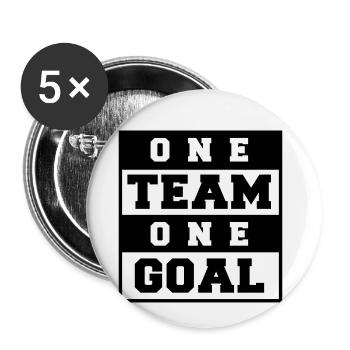 Objectif de travail d'équipe Sport Objectif d'équipe - Lot de 5 petits badges (25 mm) - blanc - Devant