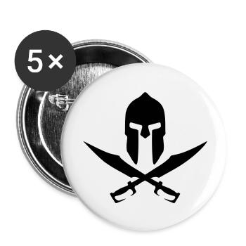 helm spart Spart warrior helm trojan retro vintage - Buttons small 1''/25 mm (5-pack) - white - Front