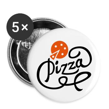 pizza - Buttons klein 25 mm (5er Pack) - Weiß - Vorne